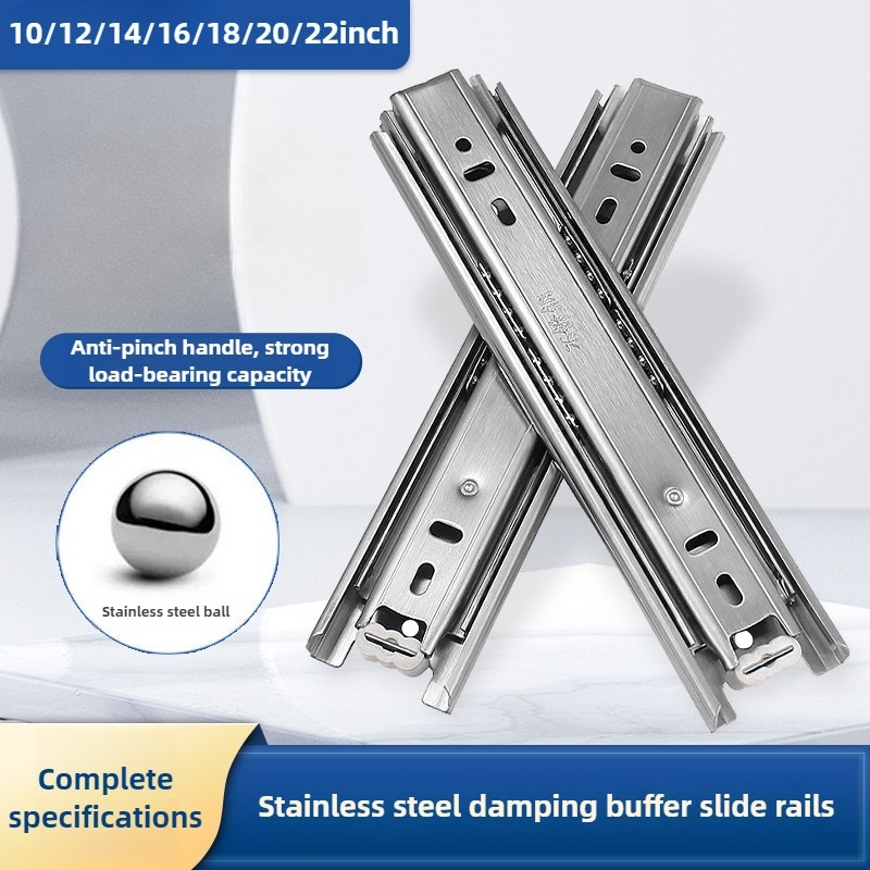 Furniture Rails Hardware - 10-22 Inch Stainless Steel Soft Close