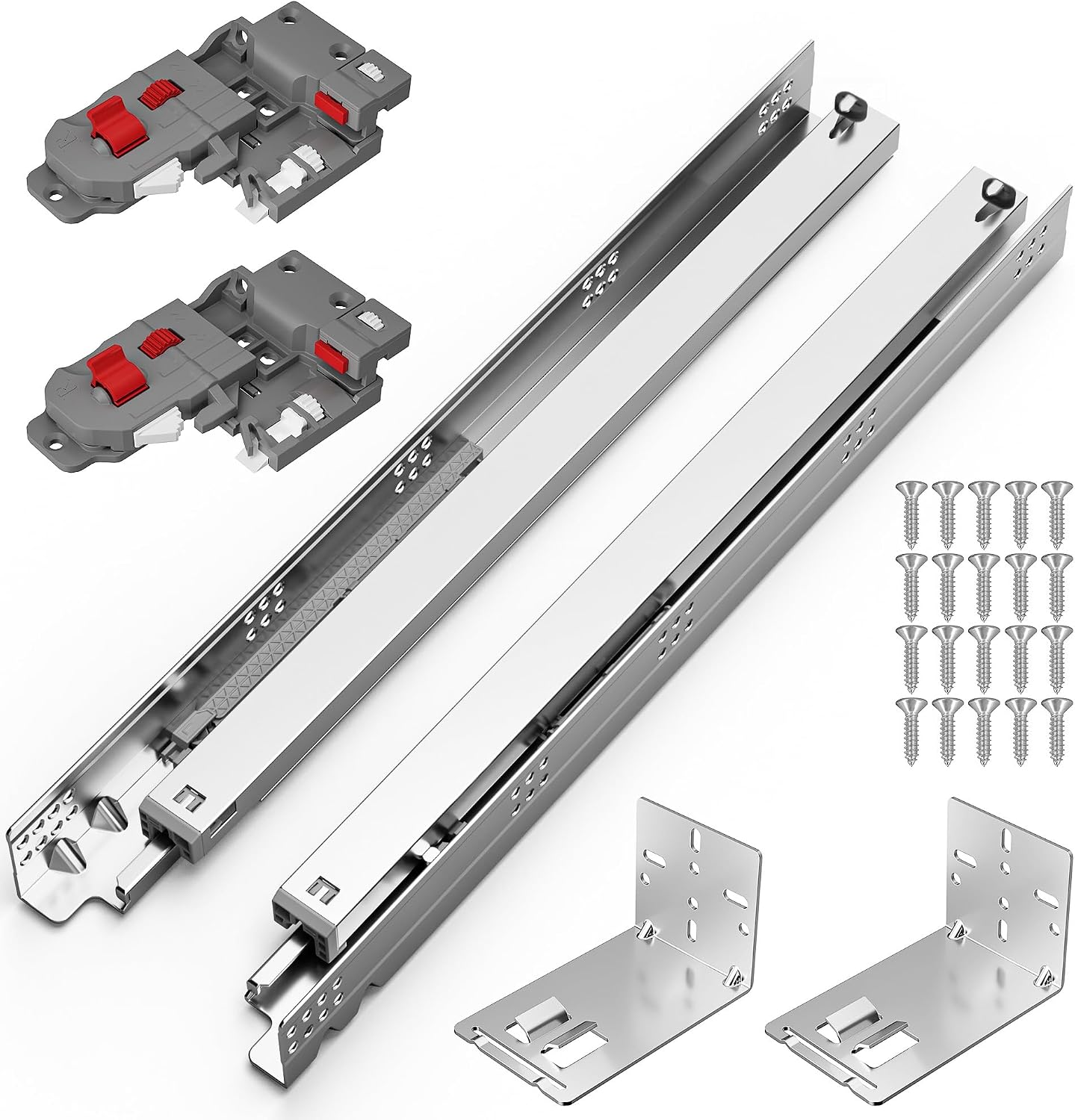 Drawer Slide Pair - 21 Inch Undermount Soft Close Drawer