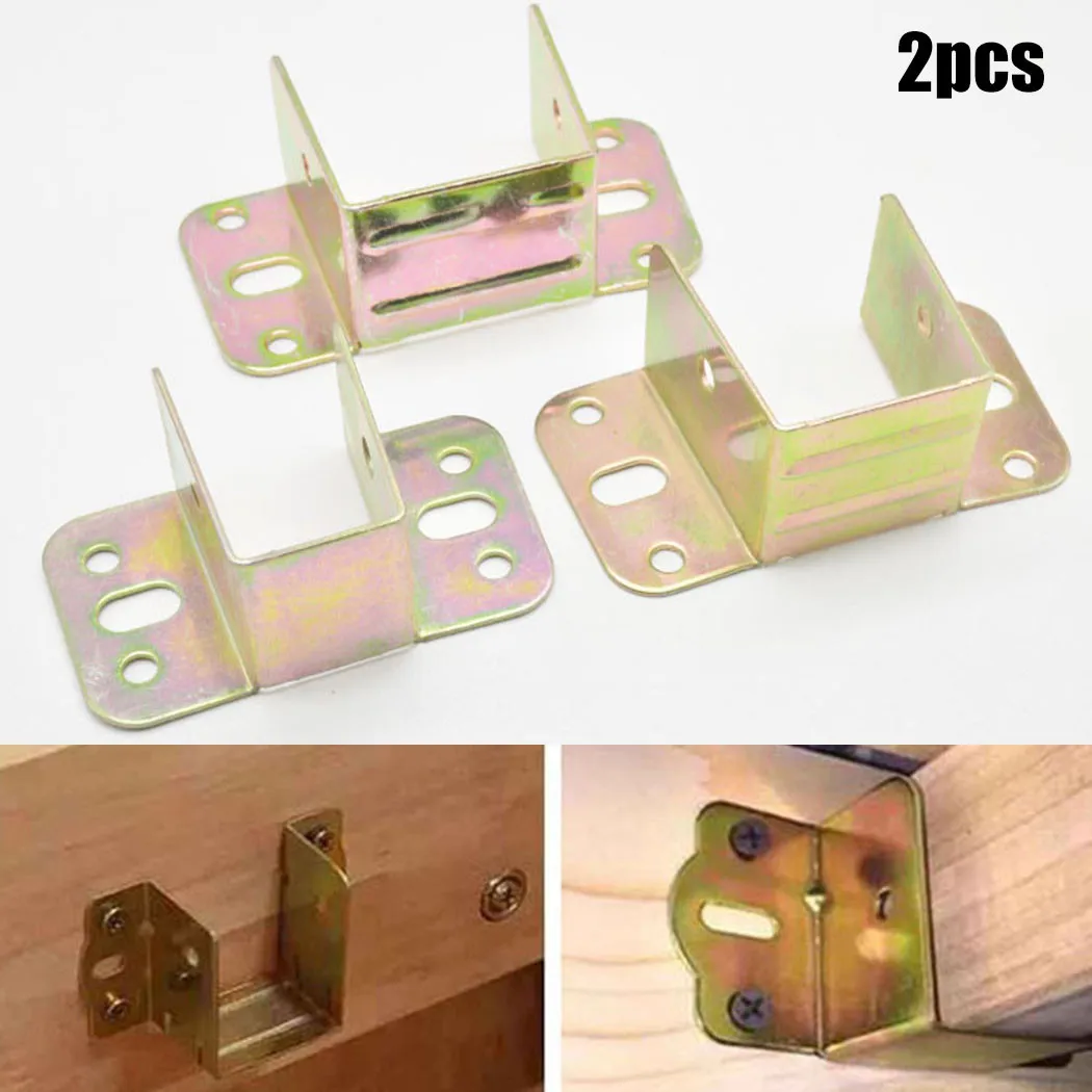 2pcs U Shaped Metal Bed Bracke - Furniture Rails Hardware review and price