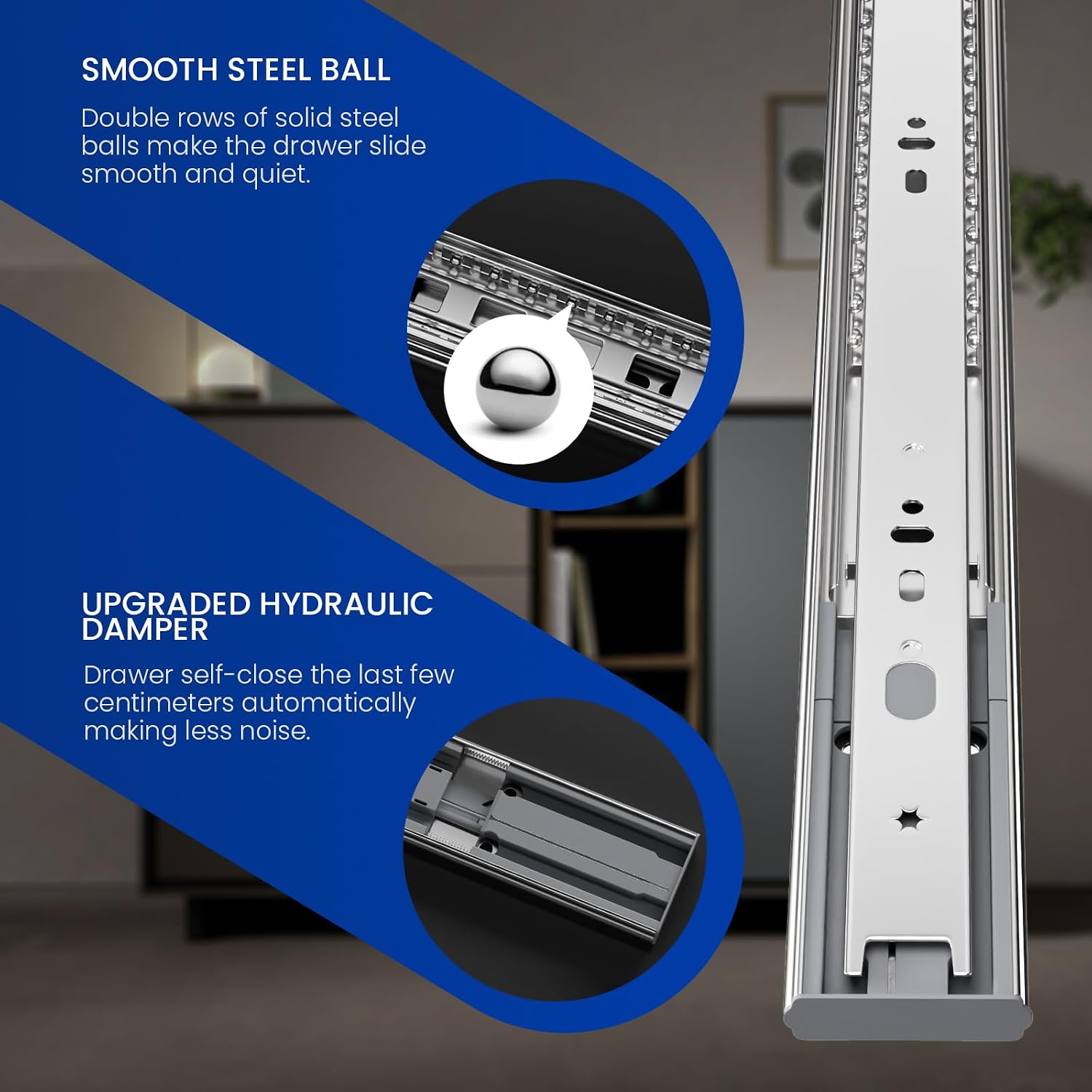 22 Inch Side Mount Soft Close  - Drawer Slide Pair review and price