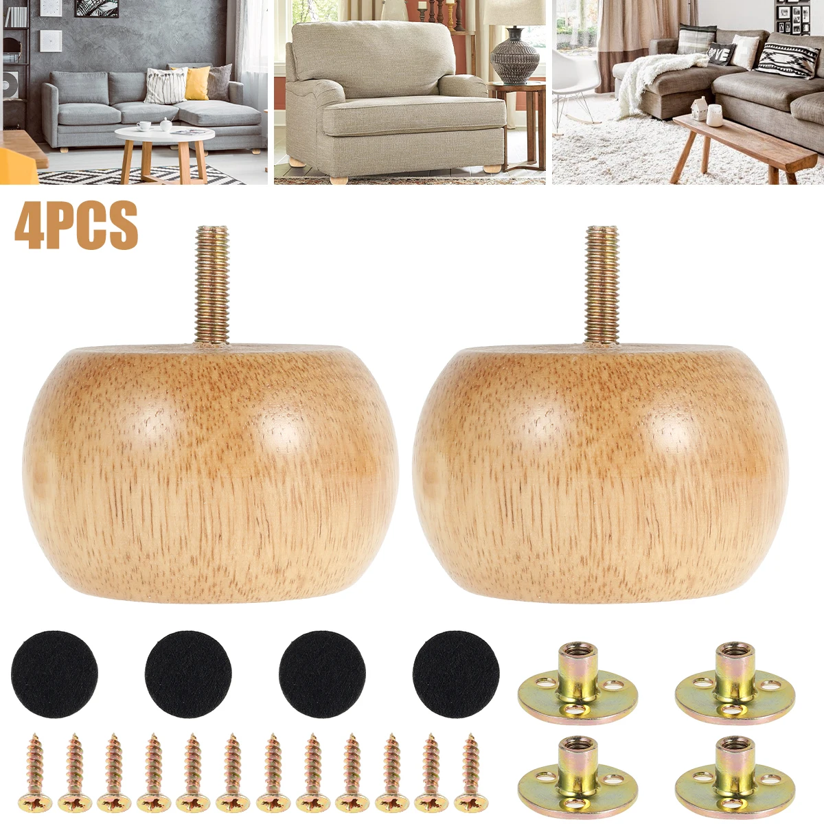 4/8PCS Furniture Legs Wooden F - Furniture Leg Set review and price