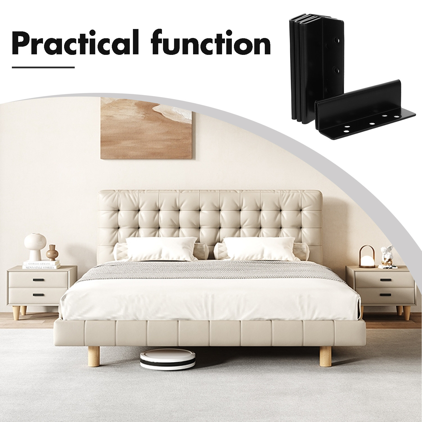 4Pcs Bed Rail Support Brackets - Furniture Rails Hardware review and price